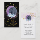 ** Kristallen Maan Hemel Kosmos Sterren Hand Visitekaartje (Voorkant / Achterkant)
