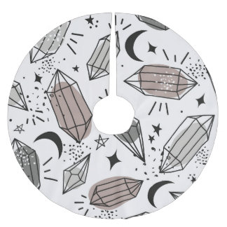 Kristallen, Maan, Sterren, Overlappend Ontwerp. Kerstboom Rok