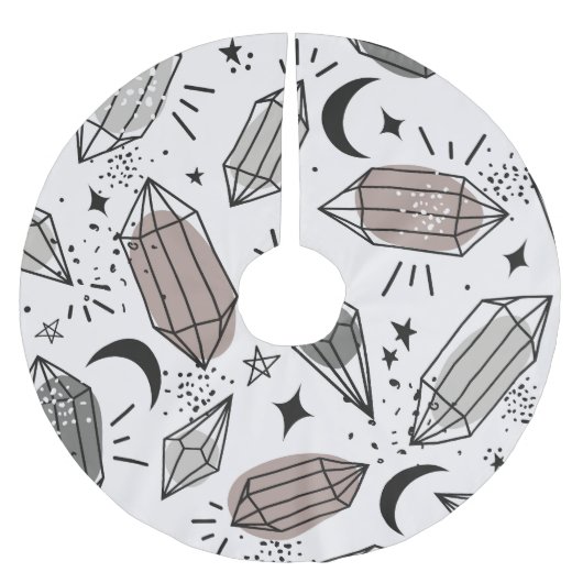 Kristallen, Maan, Sterren, Overlappend Ontwerp. Kerstboom Rok (Voorkant)