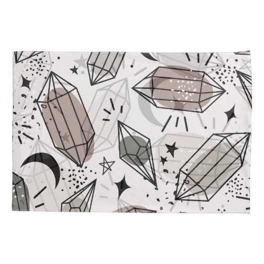 Kristallen, Maan, Sterren, Overlappend Ontwerp. Kussensloop (Achterkant)