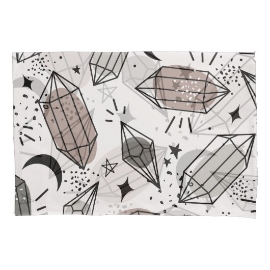 Kristallen, Maan, Sterren, Overlappend Ontwerp. Kussensloop (Voorkant)