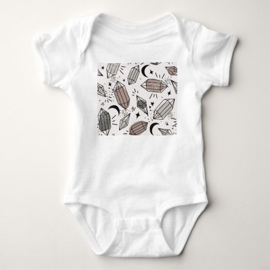 Kristallen, Maan, Sterren, Overlappend Ontwerp. Romper (Voorkant)