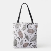 Kristallen, Maan, Sterren, Overlappend Ontwerp. Tote Bag (Achterkant)