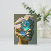 Kristallen Masker Vrouw Versierd Met Minerale Opaa Feestdagenkaart (Staand voorkant)