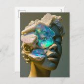 Kristallen Masker Vrouw Versierd Met Minerale Opaa Feestdagenkaart (Voorkant / Achterkant)