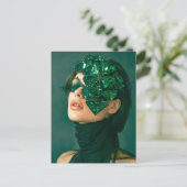 Kristallen Masker Vrouw Versierd Met Minerale Smar Feestdagenkaart (Staand voorkant)