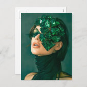 Kristallen Masker Vrouw Versierd Met Minerale Smar Feestdagenkaart (Voorkant / Achterkant)