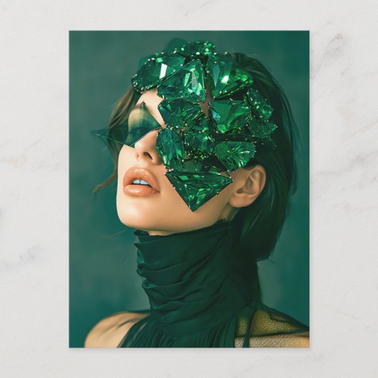 Kristallen Masker Vrouw Versierd Met Minerale Smar Feestdagenkaart (Voorkant)