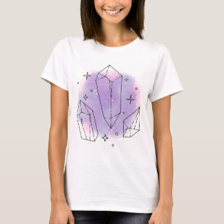 Kristallen met paarse achtergrond tshirt
