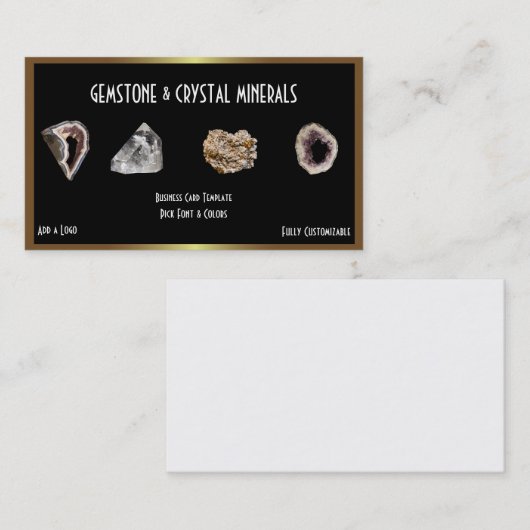 Kristallen mineralen visitekaartje (Voorkant / Achterkant)