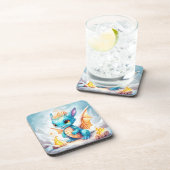 Kristallen Schattigee Baby Blue Dragon-68799 Bier Onderzetter (Rechterzijde)