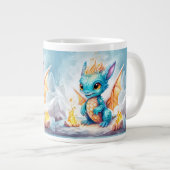Kristallen Schattigee Baby Blue Dragon-68799 Grote Koffiekop (Voorkant rechts)