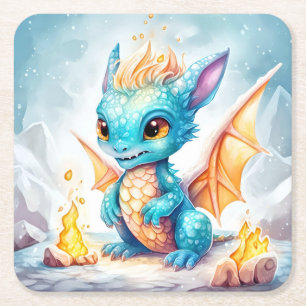 Kristallen Schattigee Baby Blue Dragon-68799 Kartonnen Onderzetters