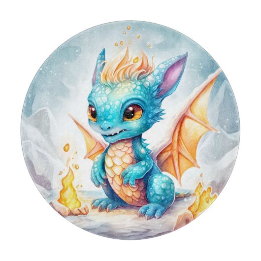 Kristallen Schattigee Baby Blue Dragon-68799 Snijplank (Voorkant)
