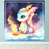 Kristallen Schattigee Baby Dragon-68799 Canvas Afdruk (Insitu (Houten vloer))