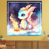 Kristallen Schattigee Baby Dragon-68799 Canvas Afdruk (Insitu (Woonkamer))
