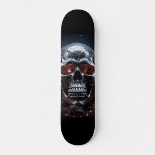 Kristallen schedel met robijnrode ogen Skateboard