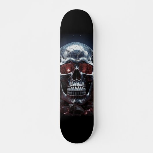 Kristallen schedel met robijnrode ogen Skateboard (Voorkant)
