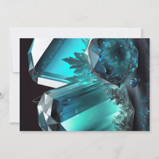 Kristallen Sieraden Vissen Aquamarine Maart Verjaa Kaart (Achterkant)