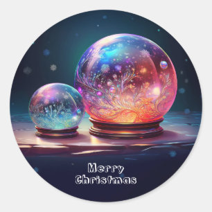 Kristallen Sneeuwballen Kerst Vakantie Sticker