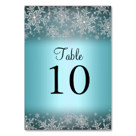 Kristallen Sneeuwvlok Blauwe Winter Tafel Nummerka Kaart