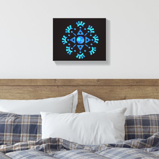 Kristallen Sneeuwvlok Canvas Afdruk (Insitu (Slaapkamer))