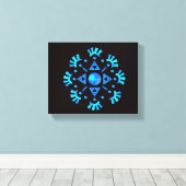 Kristallen Sneeuwvlok Canvas Afdruk (Insitu (Houten vloer))