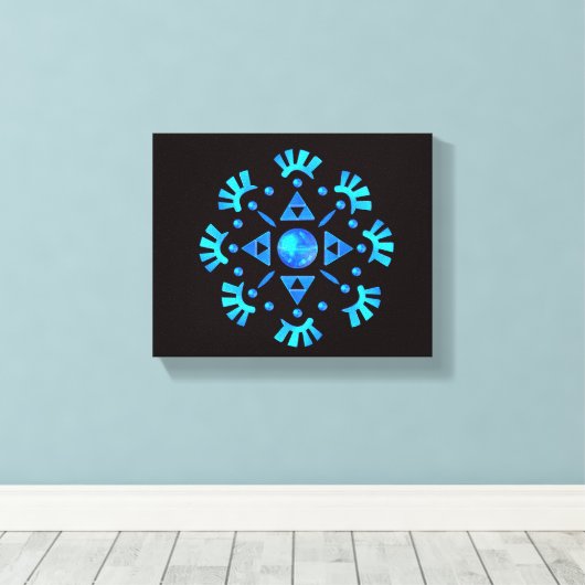 Kristallen Sneeuwvlok Canvas Afdruk (Insitu (Houten vloer))