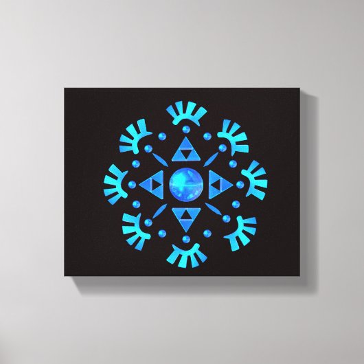 Kristallen Sneeuwvlok Canvas Afdruk (Voorkant)