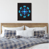 Kristallen Sneeuwvlok Canvas Afdruk (Insitu (Slaapkamer))