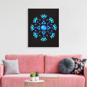 Kristallen Sneeuwvlok Canvas Afdruk (Insitu (Woonkamer))