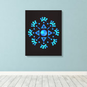 Kristallen Sneeuwvlok Canvas Afdruk (Insitu (Houten vloer))