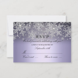 Kristallen Sneeuwvlok Paarse Winter RSVP Kaartje