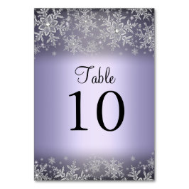 Kristallen Sneeuwvlok Paarse Winter Tafel Nummerka Kaart