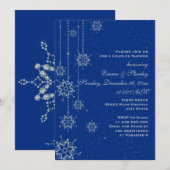 Kristallen sneeuwvlokken blauw bruiloft koppels do kaart (Voorkant / Achterkant)
