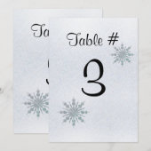 Kristallen Sneeuwvlokken Winter Bruiloft Tafel Num Kaart (Voorkant / Achterkant)