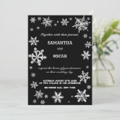 Kristallen sneeuwvlokken winterbruiloft kaart (Staand voorkant)