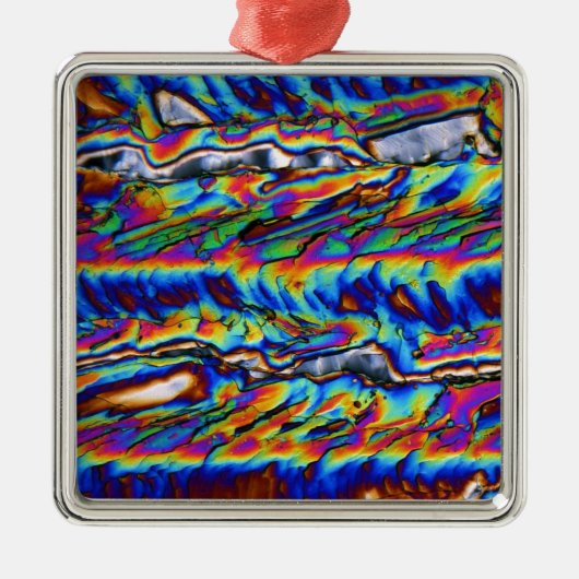 Kristallen van zinkacetaat onder de microscoop metalen ornament (Voorkant)