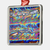 Kristallen van zinkacetaat onder de microscoop metalen ornament (Links)