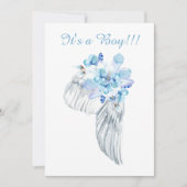 ** Kristallen Veren Engel Vleugel Douche Uitnodigi Kaart (Voorkant)