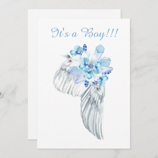 ** Kristallen Veren Engel Vleugel Douche Uitnodigi Kaart (Voorkant / Achterkant)