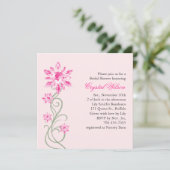 Kristallen's Bridal Shower Invitation (roze) Kaart (Staand voorkant)