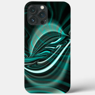 Kristallijn op donkergroene cyaancurven en rimpels Case-Mate iPhone case