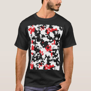 Kristallijn Rood Zwart En Wit Abstract Patroon T-shirt