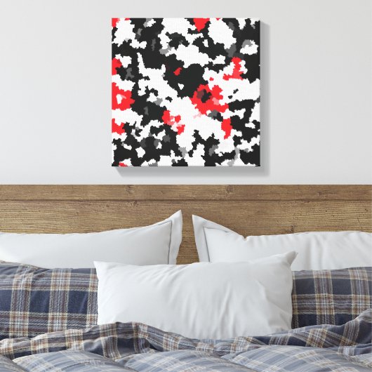 Kristallijn rood zwart-wit Abstract patroon Canvas Afdruk (Insitu (Slaapkamer))