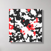 Kristallijn rood zwart-wit Abstract patroon Canvas Afdruk (Voorkant)