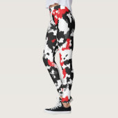 Kristallijn rood zwart-wit Abstract patroon Leggings (Links)