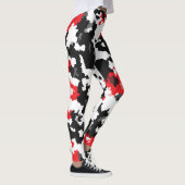 Kristallijn rood zwart-wit Abstract patroon Leggings (Rechts)