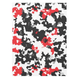 Kristallijn rood zwart-wit Abstract patroon Tafelkleed