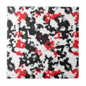 Kristallijn rood zwart-wit Abstract patroon Tegeltje (Voorkant)